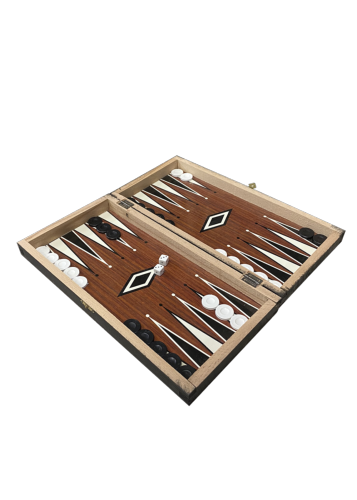 Tavli en bois "backgammon" grec 29x15 cm