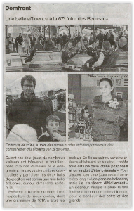 Article Ouest France 30.03.2015 Foire des Rameaux