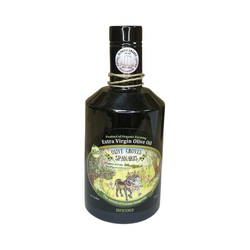 Huile d'olive extra vierge BIO 0.3 acidité AOP SPANAKIS 500 ml Huile d'olive extra vierge BIO 0.3 acidité AOP SPANAKIS 500 ml