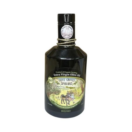 Huile d'olive extra vierge BIO 0.3 acidité AOP SPANAKIS 500 ml