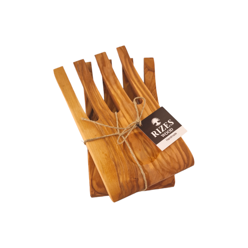 Set de mains pour la salade en bois d'olivier RIZES 17x2 cm Set de mains pour la salade en bois d'olivier RIZES 17x2 cm