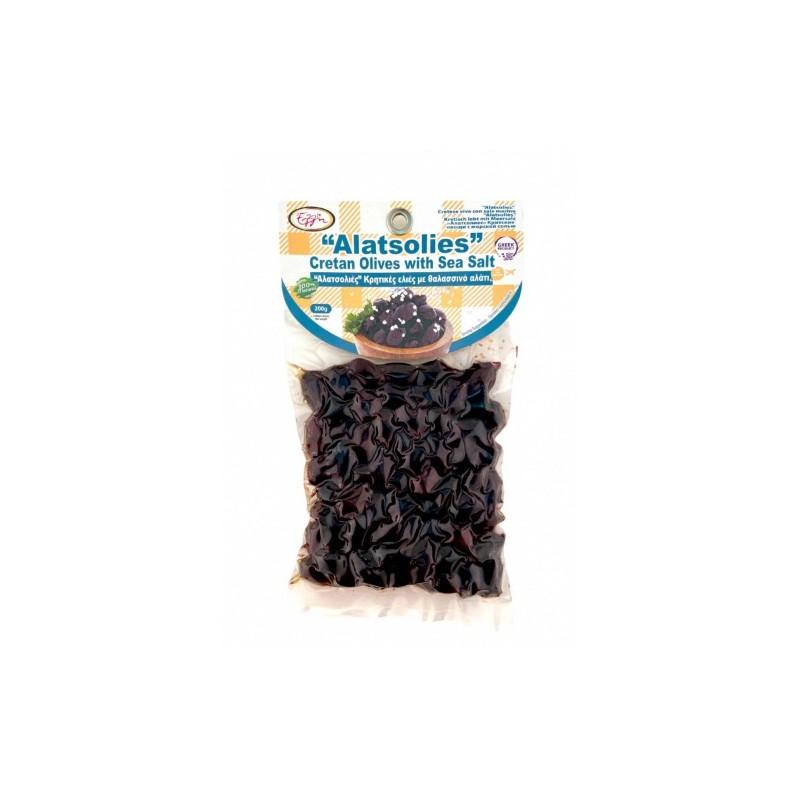 Olives de Crète variété Alatsolies naturelles en sous vide ELLIE 200 g Olives de Crète variété Alatsolies naturelles en sous vide ELLIE 200 g