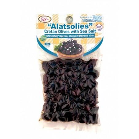 Olives de Crète variété Alatsolies naturelles en sous vide ELLIE 200 g