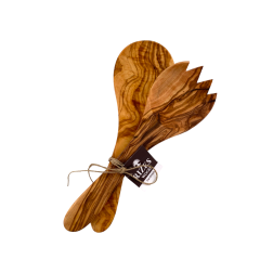 Set de couverts pour la salade en bois d'olivier RIZES 27 cm