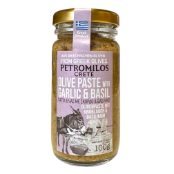Tapenade d'olives vertes à l'ail et basilic PETROMILOS 100 g