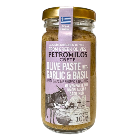 Tapenade d'olives vertes à l'ail et basilic PETROMILOS 100 g