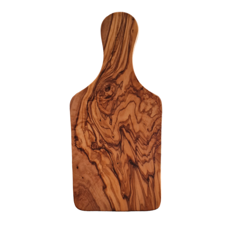 Planche à découper en bois d'olivier avec poignée - RIZES 22x10 cm