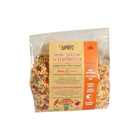 Pâtes pour enfants aux shiitake et légumes de Grèce DIRFIS 500 g