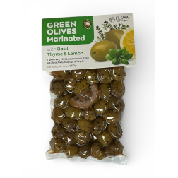 Olives grecques vertes Atlas basilic thym citron FILEMA 250 g
