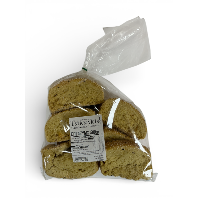 Biscottes crétoises "eptazymo" à l’huile d’olive TSINKAKIS 500 g Biscottes crétoises "eptazymo" à l’huile d’olive TSINKAKIS 500 g