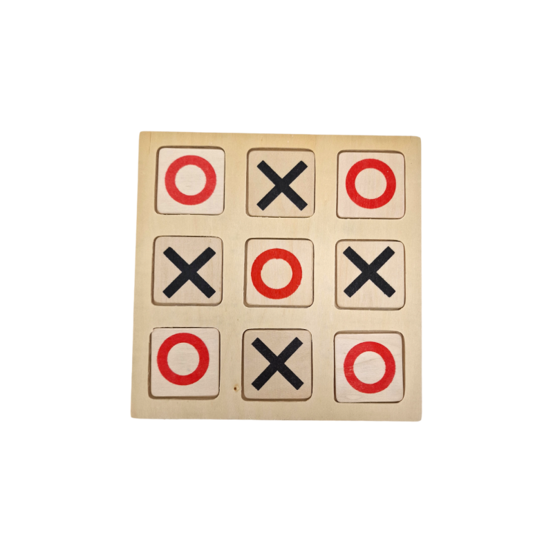 Jeu de morpion en bois pour enfants 18x18