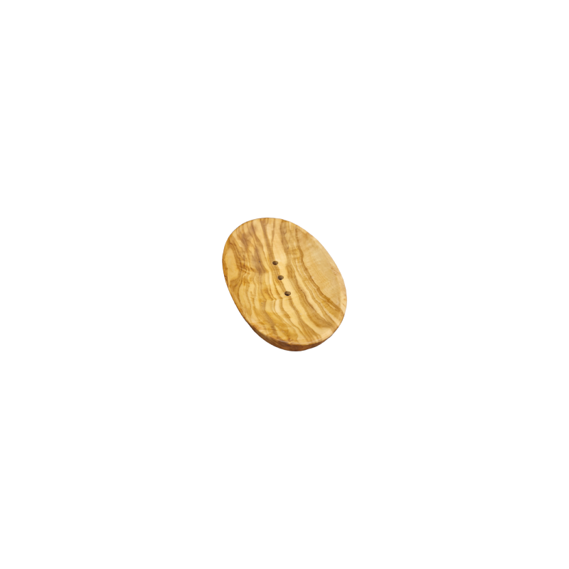 Porte-savons à trous en bois d'olivier RIZES 16 cm