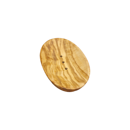 Porte-savons à trous en bois d'olivier RIZES 16 cm