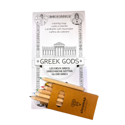 Carte à colorier LES DIEUX GRECS CHROMAP avec ses crayons de couleurs