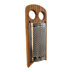 Râpe à fromage en acier inoxydable et bois d'olivier RIZES 23x9 cm