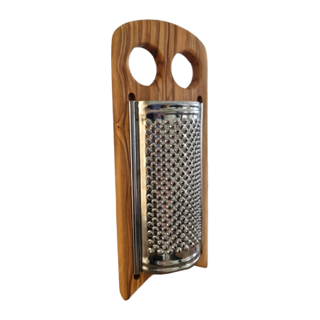 Râpe à fromage en acier inoxydable et bois d'olivier RIZES 23x9 cm