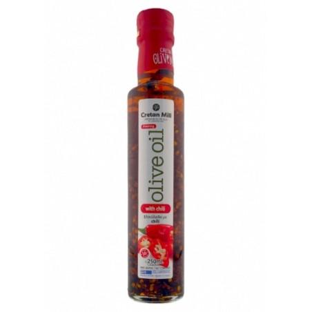 Huile d’olive vierge extra infusée aux piments CRETAN MILL 250 ml