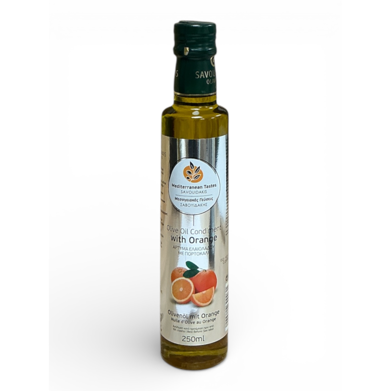 Huile d’olive vierge extra infusée à l'orange SAVOUIDAKIS 250 ml Huile d’olive vierge extra infusée à l'orange SAVOUIDAKIS 250 ml