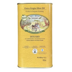 Huile d'olive extra vierge BIO 0.3 acidité AOP MESSARA SPANAKIS en bidon 1 l