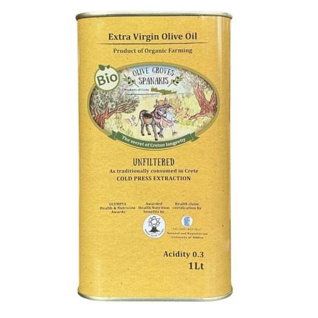 Huile d'olive extra vierge BIO 0.3 acidité AOP MESSARA SPANAKIS en bidon 1 l
