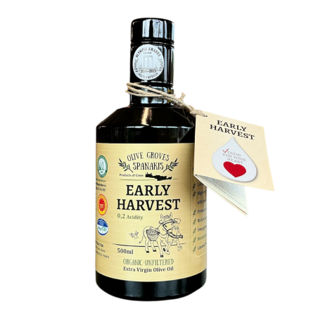 Huile d'olive extra vierge BIO 0.2 acidité « récolte précoce» AOP SPANAKIS 500