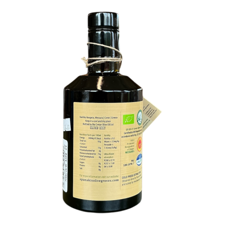 Huile d'olive extra vierge BIO 0.2 acidité « récolte précoce» AOP SPANAKIS 500