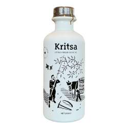 Huile d'olive extra vierge en bouteille ceramique blanche KRITSAS 200 ml