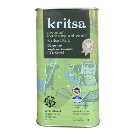 Huile d'olive extra vierge 0.3 KRITSAS en bidon metalique 1 l