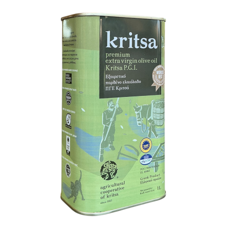 Huile d'olive extra vierge 0.3 KRITSAS en bidon metalique 1 l
