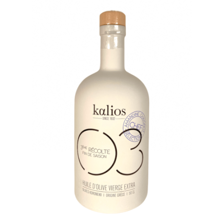 Huile d’olive KALIOS 03 Cheffe Amandine chaignot Récolte fin de saison 500 ml