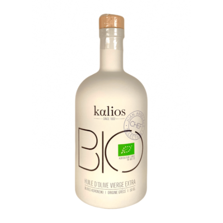 Huile d'olive BIO KALIOS Chef Juan Arbelaez Récolte début de saison 500 ml