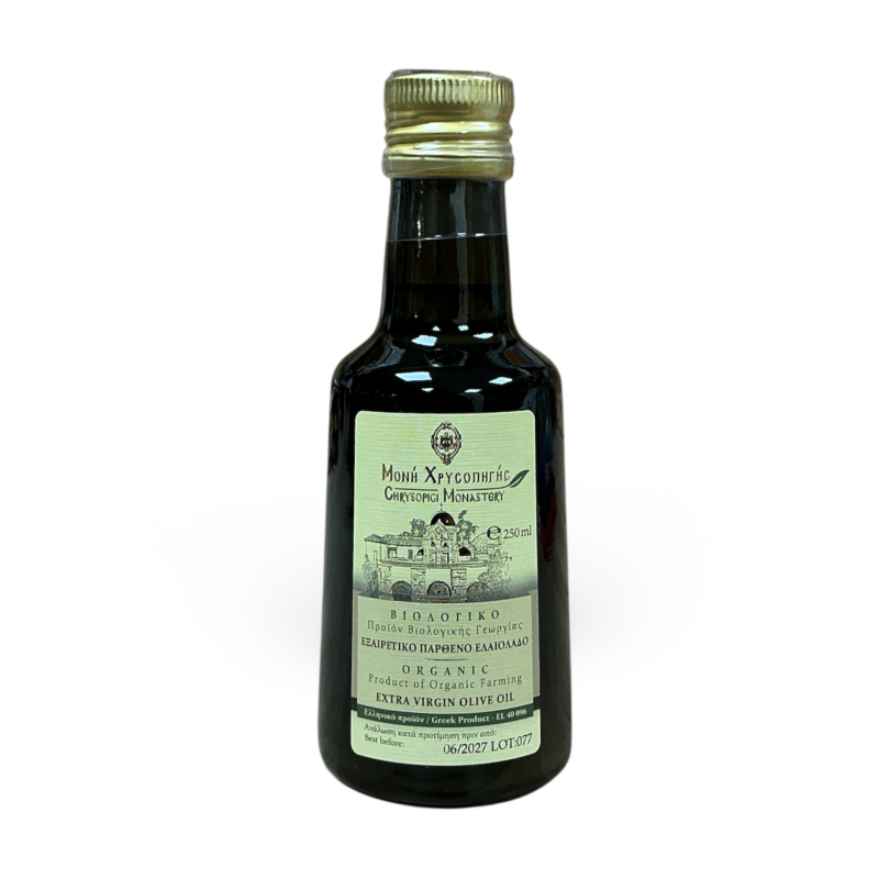 Huile d'olive vierge extra BIO MONASTÈRE CHRYSOPIGI en bouteille 250 ml