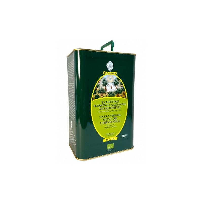 Huile d'olive vierge extra BIO MONASTÈRE CHRYSOPIGI en bidon métallique 3 l