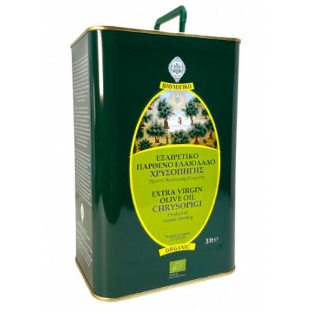 Huile d'olive vierge extra BIO MONASTÈRE CHRYSOPIGI en bidon métallique 3 l