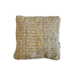 Coussin tissé en jute et coton, couleur moutarde et beige RIZES 45x45 cm