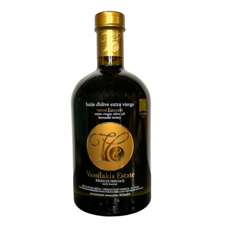 Huile d'olive extra vierge Récolte Précoce en bouteille VASSILAKIS ESTATE 500ml