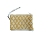 Pochette bohème tissée jaune et beige RIZES 17x25 cm
