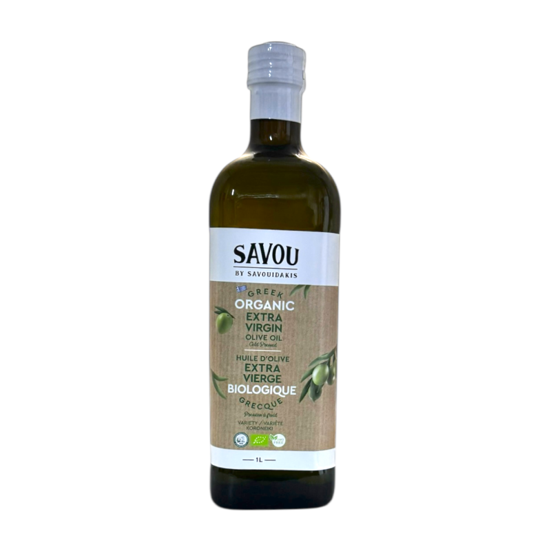Huile d'olive extra vierge BIO SAVOU BY SAVOUIDAKIS en bouteille 1 l Huile d'olive extra vierge BIO SAVOU BY SAVOUIDAKIS en bouteille 1 l