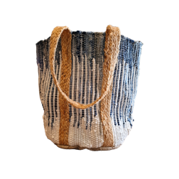 Sac tissé en coton Subtiles Nuances de Bleu RIZES 50x40 cm