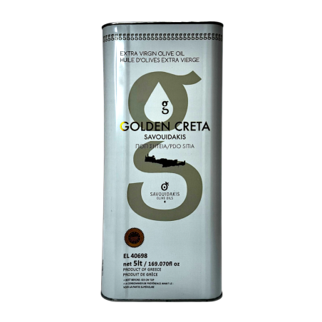 Huile d'olive vierge extra AOP SITIA LASITHIOU de Crète GOLDEN CRETA SAVOUIDAKIS en bidon 5 l