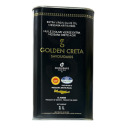 Huile d'olive vierge extra AOP MESSARA de Crète GOLDEN CRETA SAVOUIDAKIS en bidon 1L