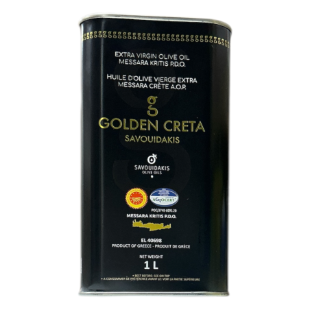 Huile d'olive vierge extra AOP MESSARA de Crète GOLDEN CRETA SAVOUIDAKIS en bidon 1L