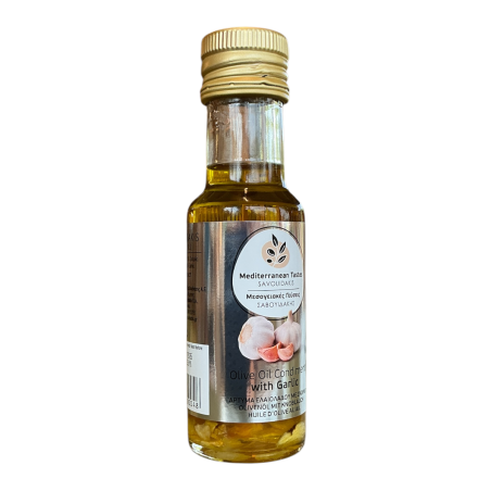 Huile d'olive vierge extra infusée à l'ail SAVOUIDAKIS en bouteille 100 ml