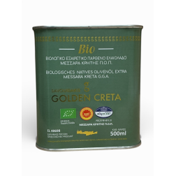 Huile d'olive vierge extra BIO de Messara AOP GOLDEN CRETA SAVOUIDAKIS en bidon 500 ml