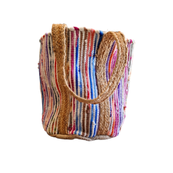 Sac tissé en coton aux nuances multicolores RIZES 50x40 cm