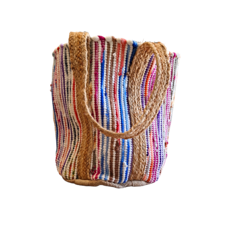 Sac tissé en coton aux nuances multicolores RIZES 50x40 cm