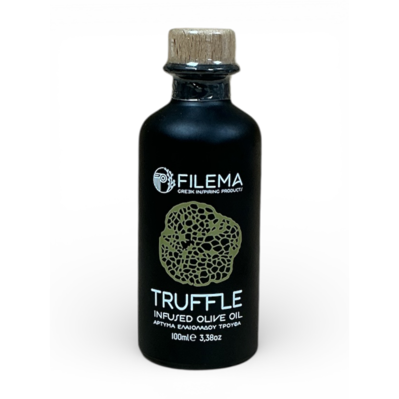 Huile d’olive infusée à la truffe de Crète FILEMA bouteille céramique 100 ml Huile d’olive infusée à la truffe de Crète FILEMA bouteille céramique 100 ml