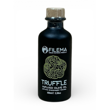Huile d’olive infusée à la truffe de Crète FILEMA bouteille céramique 100 ml