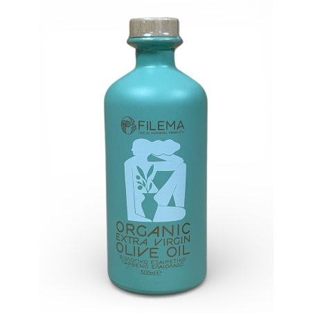 Huile d’olive vierge extra BIO de Crète FILEMA bouteille céramique 500 ml