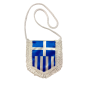 Drapeau Grec mural avec pompons 10x10 cm